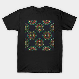 Meeple Mandala in Red, Blue, Yellow and Green T-Shirt